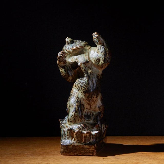 Ceramic Bear Sculpture by Knud Kyhn for Royal Copenhagen, 1952 For Sale - Image 11 of 13