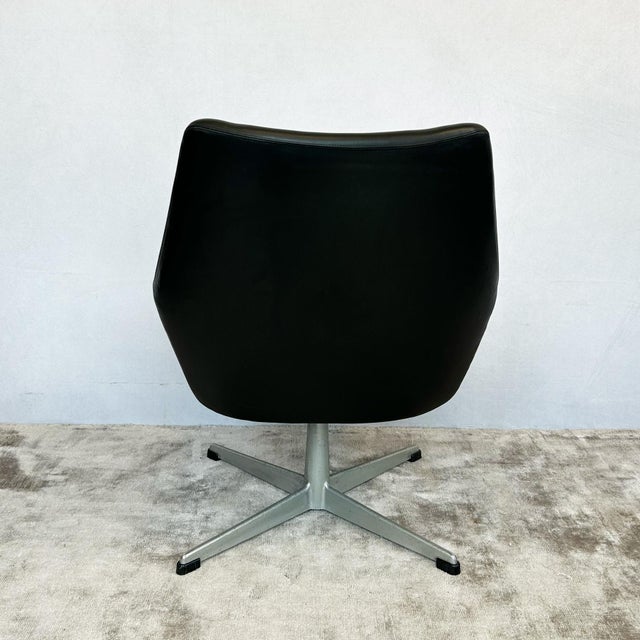 Black Black Swivel Armchair, 1970s For Sale - Image 8 of 10