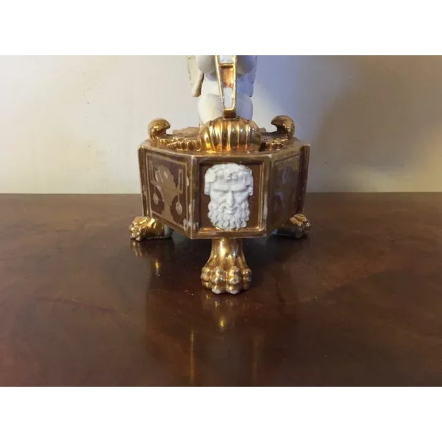 Ceramic Antique Early 19th Century French Empire Porcelain Corbeille Centerpiece with Angel Supports For Sale - Image 7 of 13