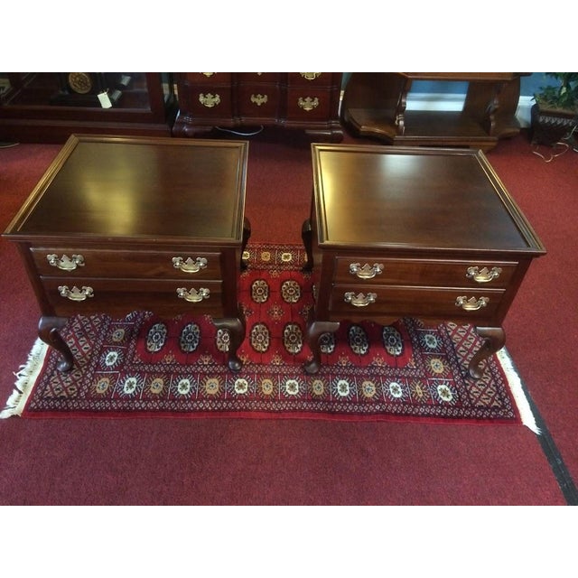 Wood Vintage End Tables, Ethan Allen Furniture, the Pair For Sale - Image 7 of 11