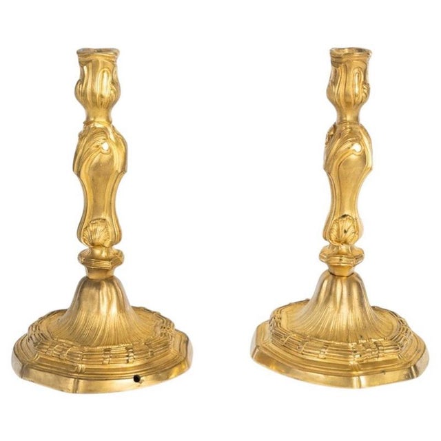 19th Century Louis XVI Gilded Bronze Candlesticks, Set of 2 For Sale - Image 8 of 8