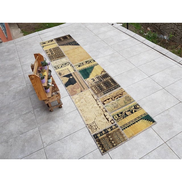 Turkish Beiege Handmade Vintage Runner Rug For Sale - Image 3 of 10