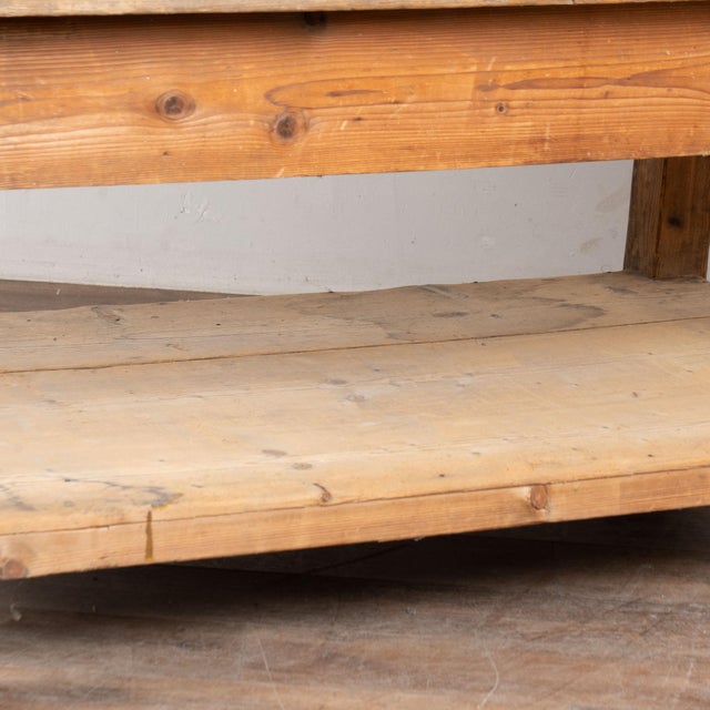 Late 19th Century Hungarian Pine Work Table or Kitchen Island With Lower Shelf For Sale - Image 13 of 14