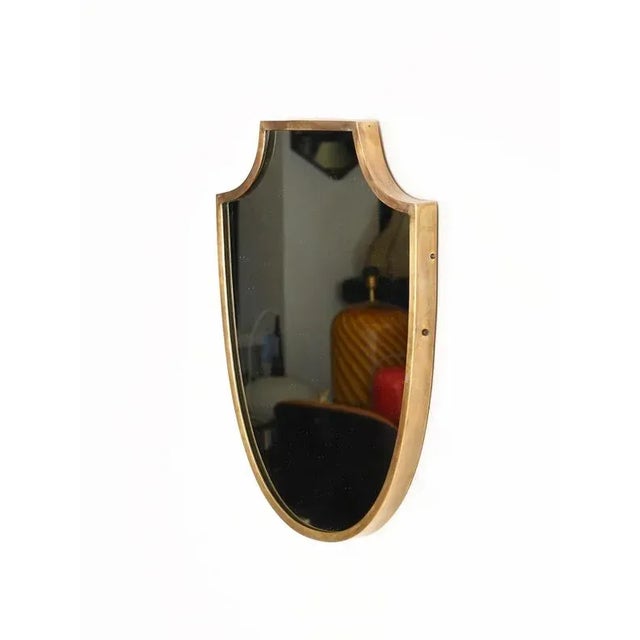 Italian Brass Shield-Shaped Mirror by Gio Ponti, 1950s For Sale - Image 13 of 14