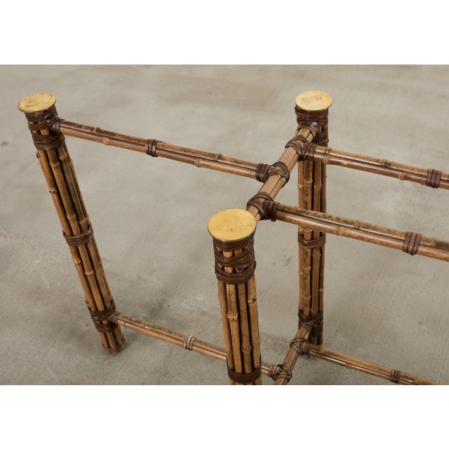 McGuire Organic Modern Bamboo Glass Console Table 8 Ft. For Sale - Image 10 of 18