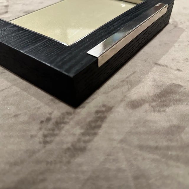 1980s 1980s Modern Sterling Silver and Ebonized Wood Picture Frame by Silvan For Sale - Image 5 of 11