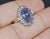 Contemporary GIA Natural 9.66CTS VS F Diamond No Heat Sapphire 18K Gold Dinner Halo Ring, size 6 For Sale - Image 3 of 10