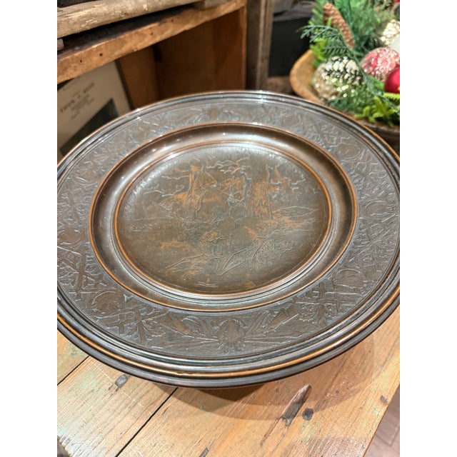 Antique Bronze Hunting-Themed Centerpiece Pedestal Bowl For Sale - Image 6 of 8