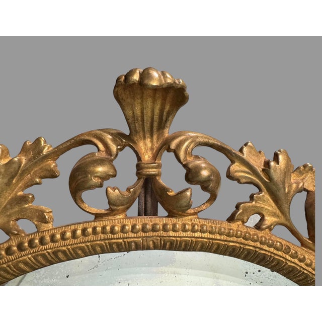 Antique Victorian Gilt Cast Metal Easel Back Vanity Dresser Mirror For Sale - Image 4 of 7