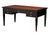 Wood Large French Louis XVI Ebonized Writing Table or Desk With Embossed Leather Top For Sale - Image 7 of 15