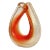 Seguso Murano Vintage Red Orange Gold Flecks Italian Art Glass Double Mouth Tube Flower Vase For Sale