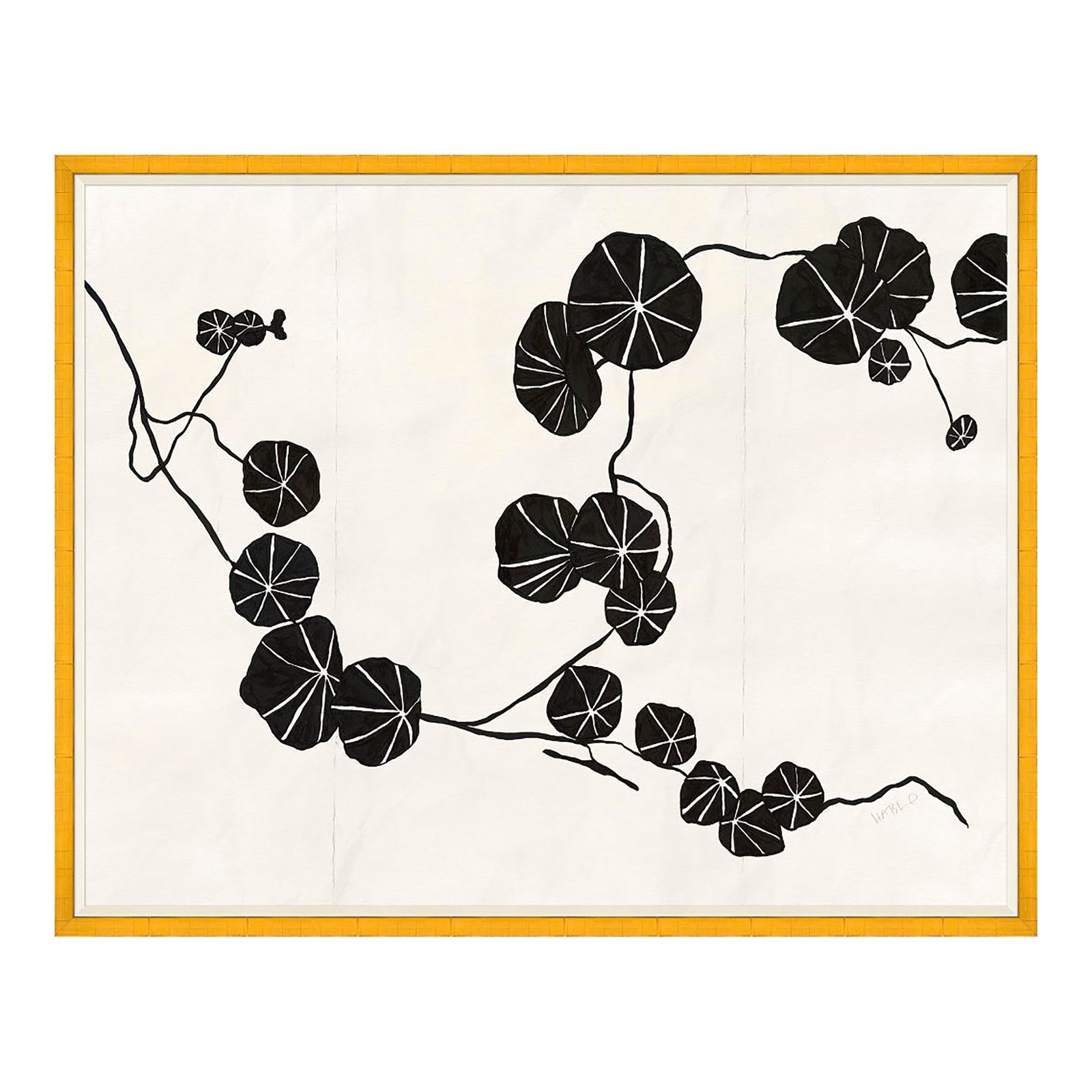 Nasturtium (var. 2) by Susan Hable, Gold Frame | Chairish