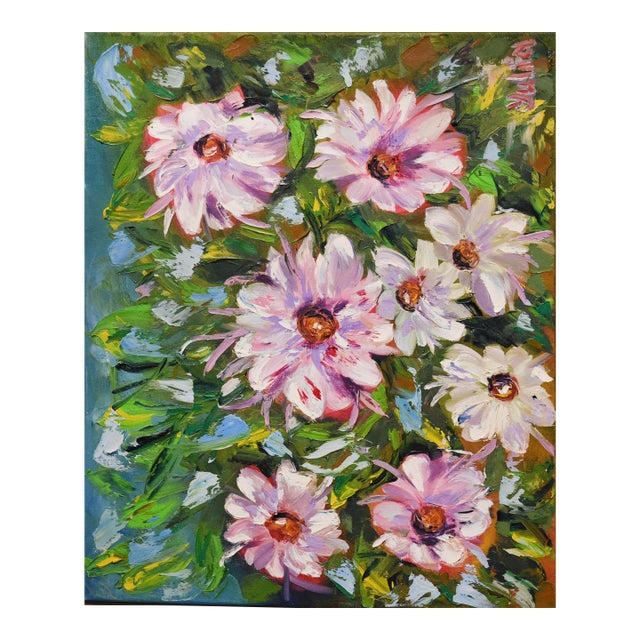 1990s Blossom Dance Abstract Oil Painting For Sale