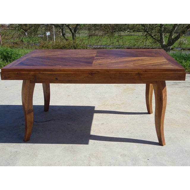 Mid-Century Modern Walnut Extendable Dining Table, 1950s For Sale - Image 3 of 18