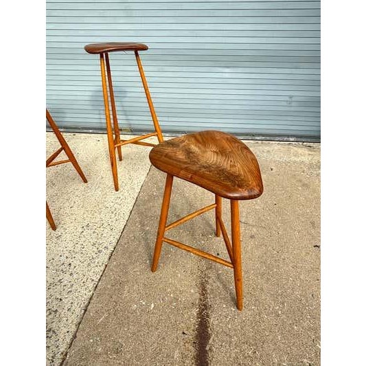 Late 20th Century Late 20th Century Horace B. Hartshaw Walnut Stools/ Handcrafted /Wharton Esherick Style For Sale - Image 5 of 13