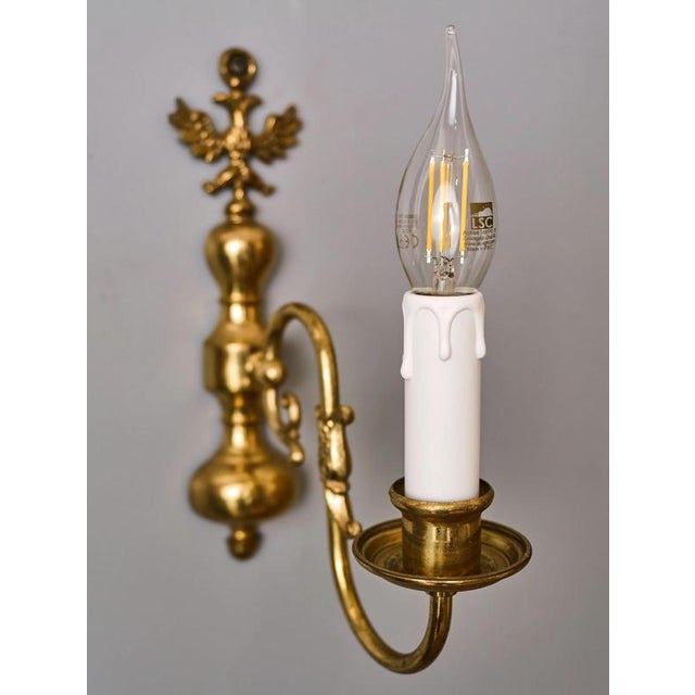 Metal Dutch Wall Lamp in Brass For Sale - Image 7 of 8