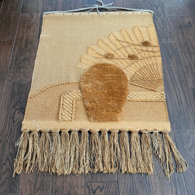 Boho Chic Ica Vintage 1986 Don Freedman Style Macrame Wall Hanging Fiber Tapestry 43x31 For Sale - Image 3 of 7