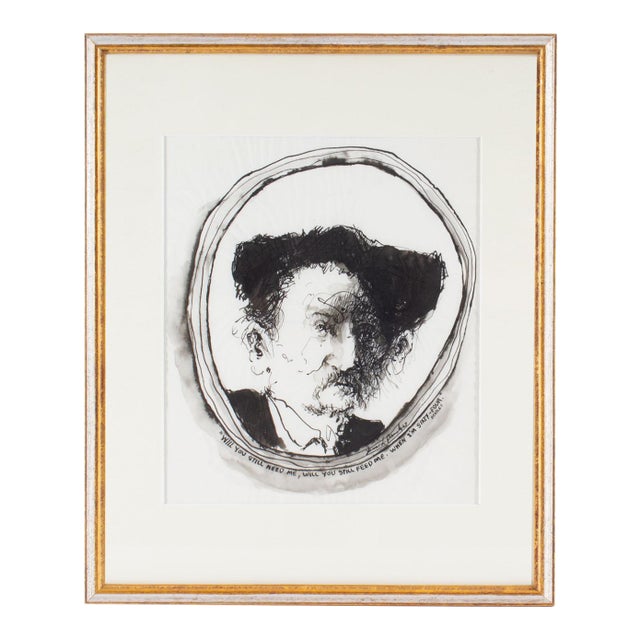1969 “Will You Still Need Me” Ink Painting by James L. Bruch For Sale