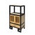 Contemporary Oriental Black Rim Natural Wood Narrow Storage Display Bookcase Cabinet For Sale - Image 3 of 6