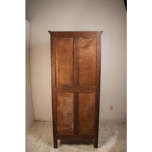 Antique French Provincial Carved Oak Bonnetière Cabinet For Sale - Image 4 of 14