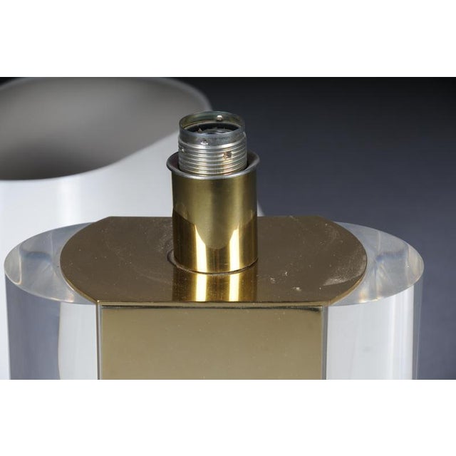 Decorative Brass and Acrylic Table Lamp For Sale - Image 11 of 13