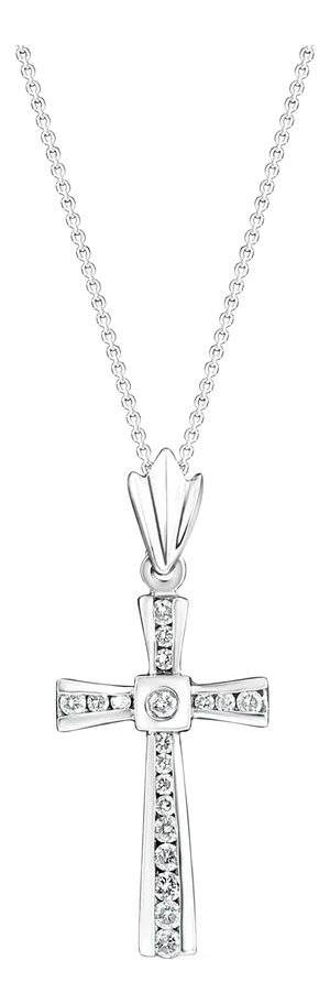 Celtic Diamond Cross Pendant .62cttw 14k White Gold