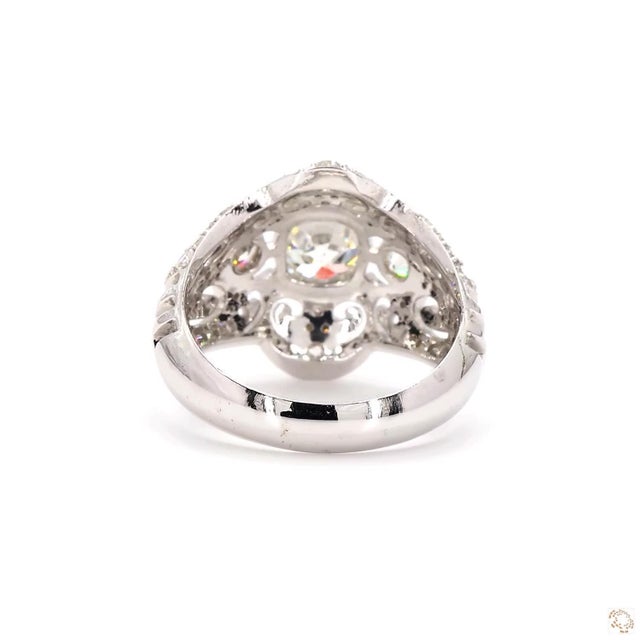 Metal Early 20th Century 2.05 Carat Round Brilliant Cut Diamond Gold Ring, Size 6.5 For Sale - Image 7 of 9
