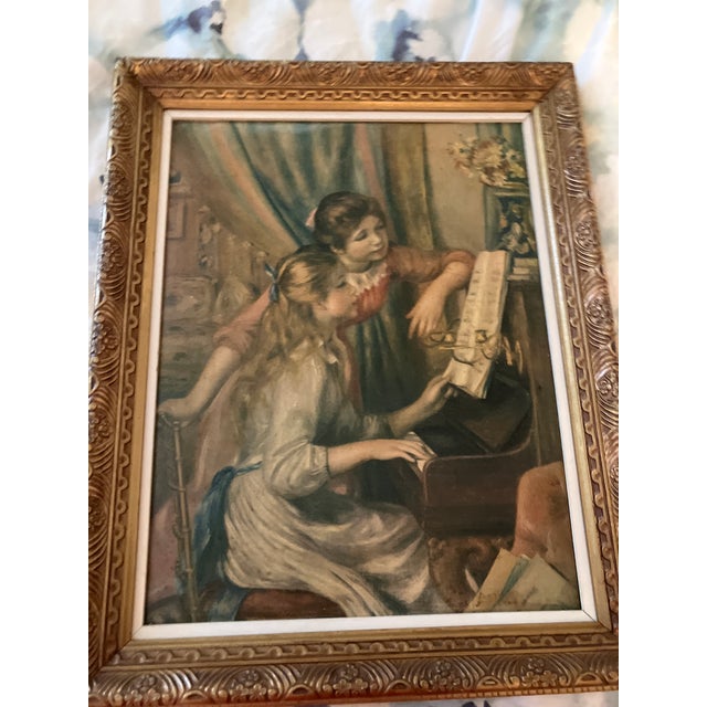 1950s Oil Painting Unbranded Ornate Wood Gold Frame For Sale - Image 4 of 6
