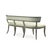 French Country Lorand Sage Silk Bench in Natural Birch Frame For Sale - Image 3 of 4