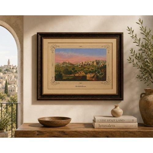 Antique View of Bethlehem, 1850s For Sale - Image 9 of 10