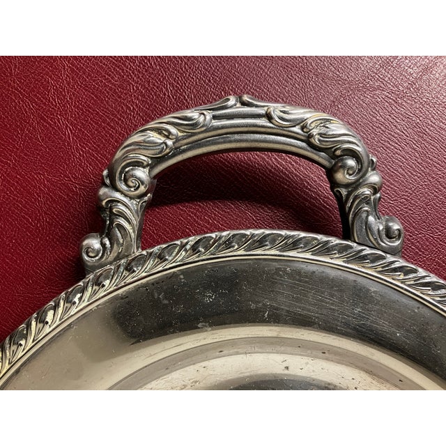 Mid-Century Oneida Silver-Plated 25" Grand Oval Butler’s Tray With Etched Victorian Scroll For Sale - Image 10 of 18