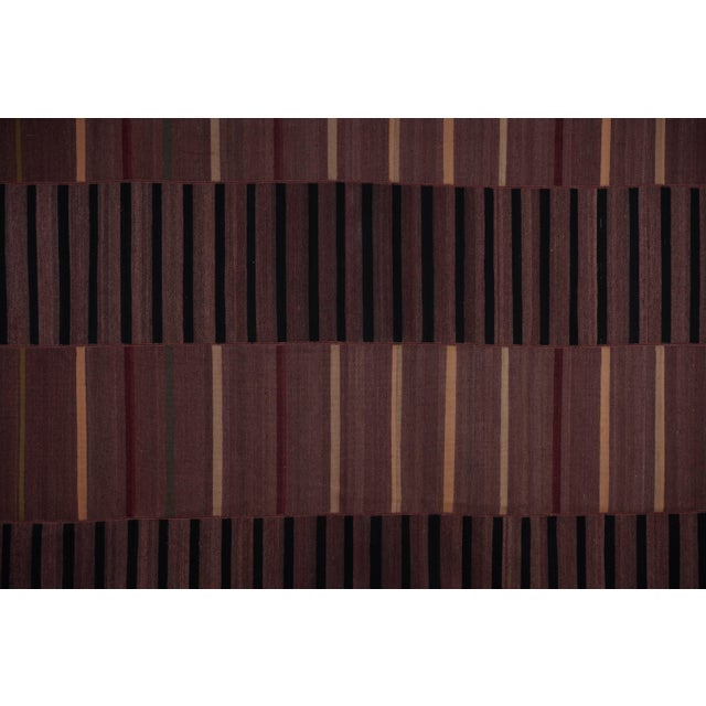 1960s Oversize Bohemian Striped Wool Kilim Rug 9'2'' X 10'6'' For Sale - Image 6 of 10