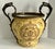 Vintage (1980's) Large Planter/Urn has a Baroque Style. Made of Ceramic with Bronze Ormolu. Mustard and Brown Color. The...