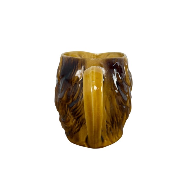 Brown Antique Sarreguemines Lion Head Creamer Jug, 1900 For Sale - Image 8 of 9