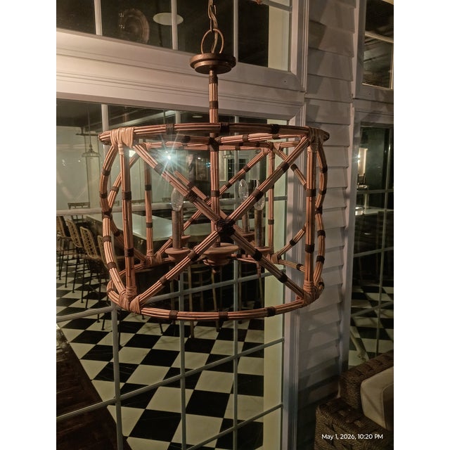 2010s Curry & Company "Palm Beach" Arurog and Pyrite Bronze Lanterns - Set of 4 For Sale - Image 5 of 8