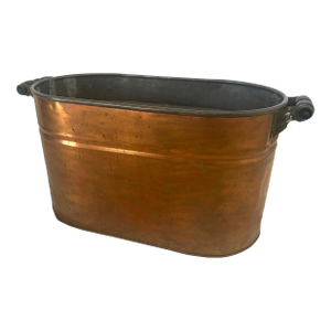 Rustic European Vintage Copper Boiler Wash Bucket