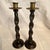 Wood English Barley Twists Wood & Brass Holder Candle Sticks-Set of 2 For Sale - Image 7 of 11