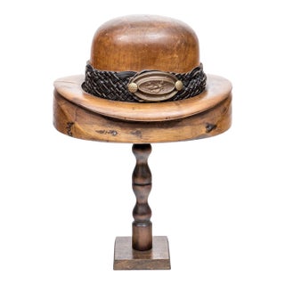 W. Plant & Son Antique English Milliner’s Hat Block Form on Stand For Sale