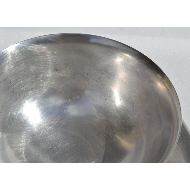 1950s Wallace Silver Plate Serving Bowl Attached Saucer Mid-Century Modern Tableware For Sale - Image 12 of 13