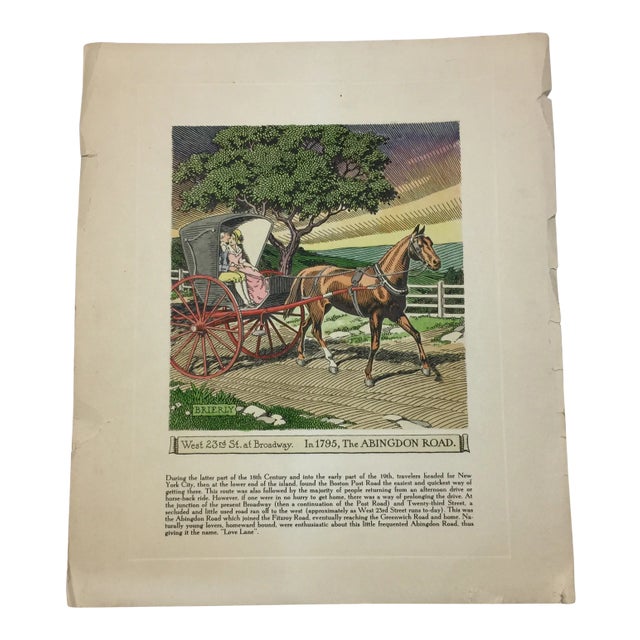 1970s Vintage Brierly "West 23rd at Broadway" Etching Print For Sale