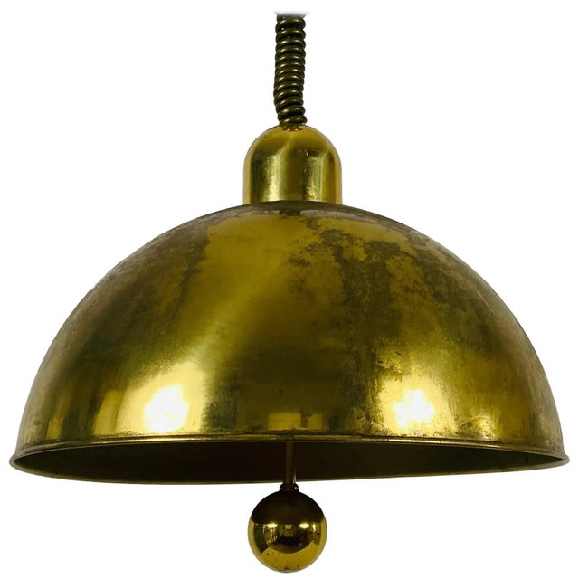 Mid-Century Modern Brass Pendant Lamp by WKR, 1970s, Germany For Sale - Image 12 of 12