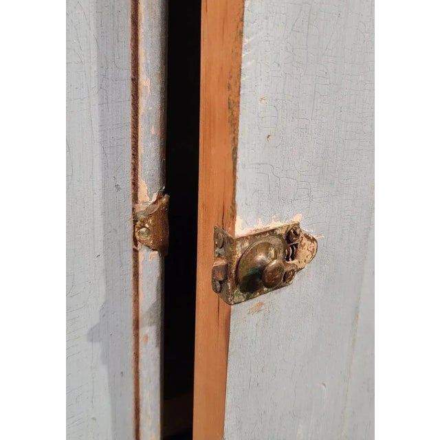 18thc Original Powder Blue Corner Cupboard For Sale - Image 12 of 12