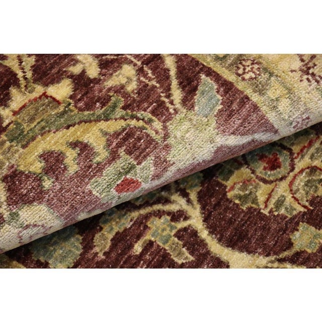 Traditional Pasargad Home Ferehan Plum Wool Area Rug, 3' 1'' X 10' 7'' For Sale - Image 3 of 4