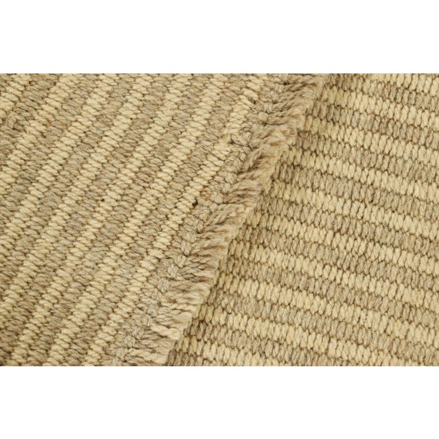2010s Rug & Kilim’s Contemporary Kilim With Textural Beige and Brown Stripes For Sale - Image 5 of 6