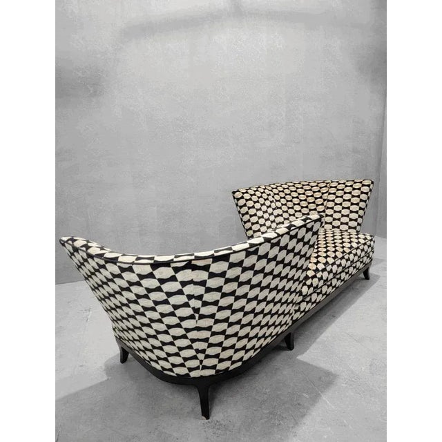 Mid-Century Modern Vintage Geneva Tete-a-Tete Donghia Chaise Lounge Newly Reupholstered For Sale - Image 3 of 7
