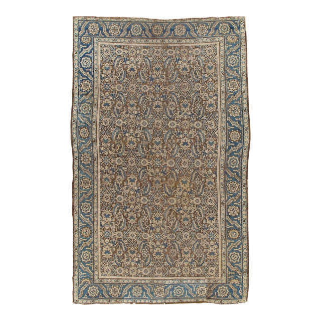 Antique Persian Bakhshaish, Taupe Handmade Wool Oriental Rug For Sale