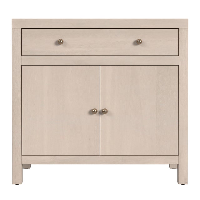Spritely Home Accent Furniture Nora 31 in. W Wood 1 Drawer 2 Door Accent Storage Cabinet, Antique Taupe For Sale - Image 4 of 8