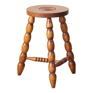 Vintage French Bobbin Stool For Sale