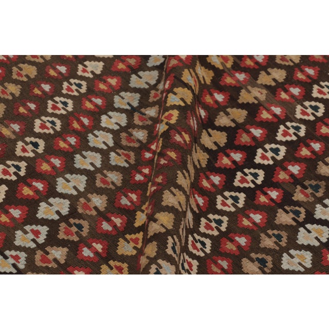 Textile Vintage Persian Kilim, Tribal Geometric Motifs in Vibrant Hues - Rug & Kilim For Sale - Image 7 of 8