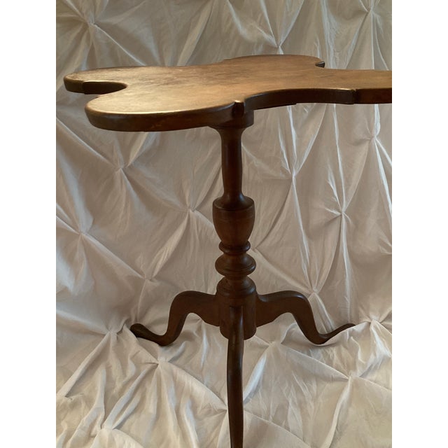 Late 18th Century 1785 American Furniture Connecticut Heritage Investment Piece American Federal Cherrywood Scallop-Top Candlestand Circa 1785 Connecticut For Sale - Image 5 of 9